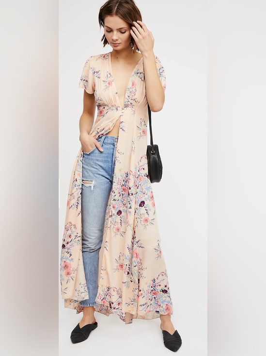 Intimately By Free People Other - Intimately Free People Deevine Robe Open Delicate Feminine Floral Maxi Duster